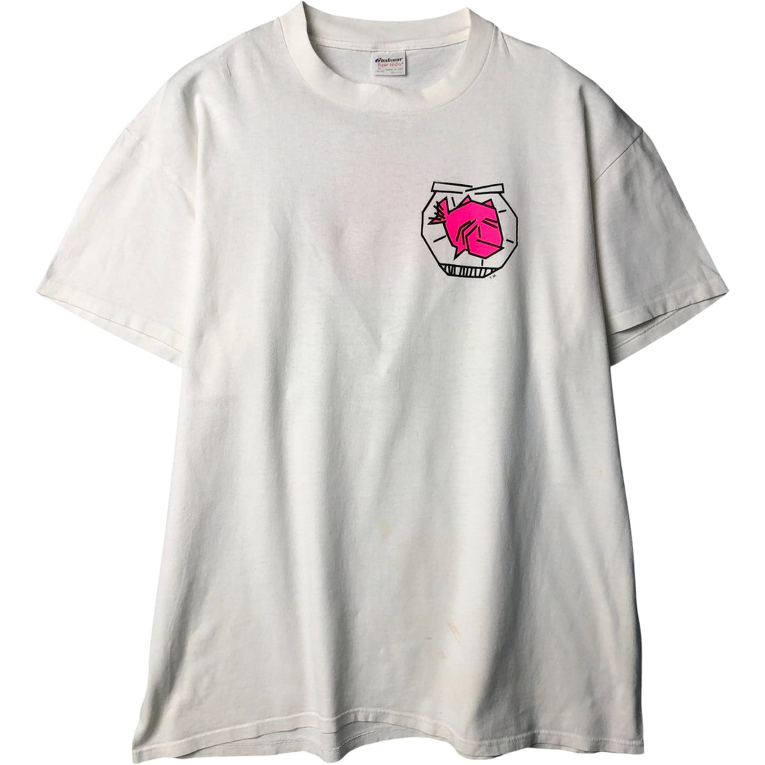 Vintage STEDMAN SUPER HI CRU Printed T-Shirt, Made in USA, Men's XL cotton white type Vintage Second Hand