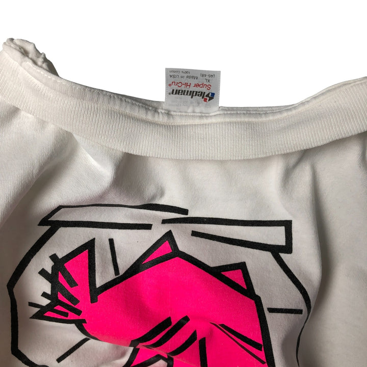 Vintage STEDMAN SUPER HI CRU Printed T-Shirt, Made in USA, Men's XL cotton white type Vintage Second Hand