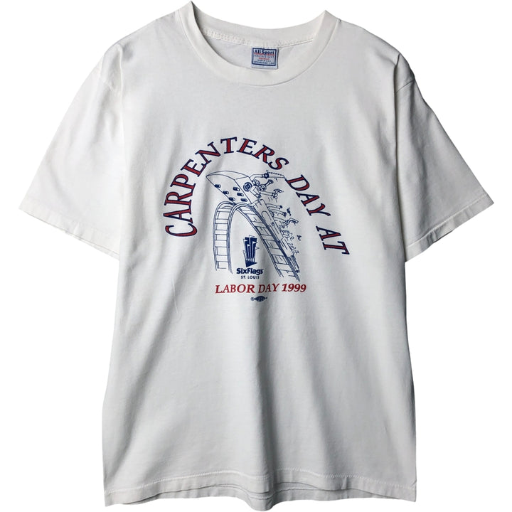 All Sports ALL SPORT MAXWEIGHT Printed T-Shirt, Made in USA, Men's Size L cotton white type Vintage Second Hand