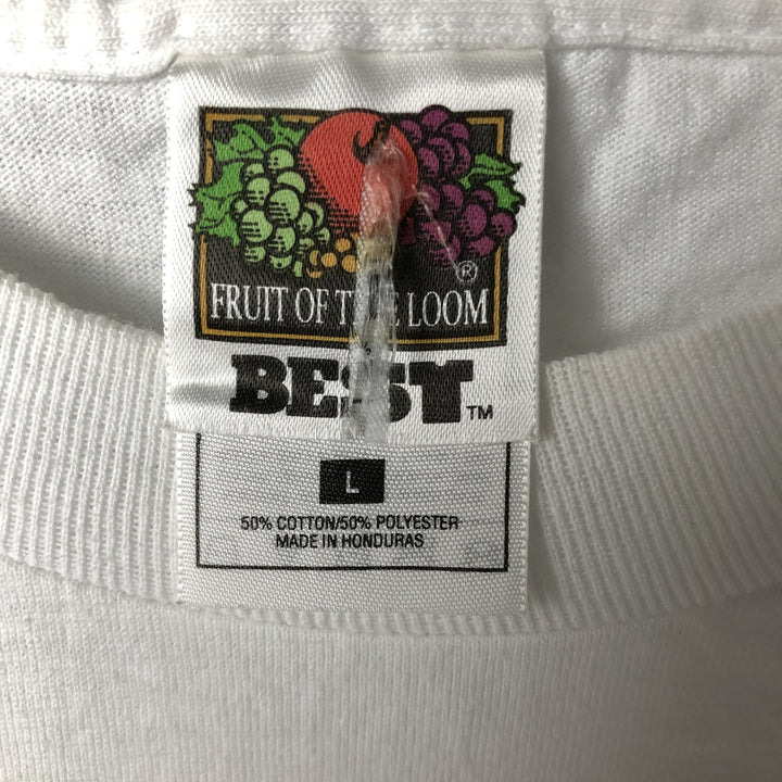 90'S Fruit of the Loom Best Souvenir T-Shirt, Men's Size Large, Vintage cotton white type Vintage Second Hand