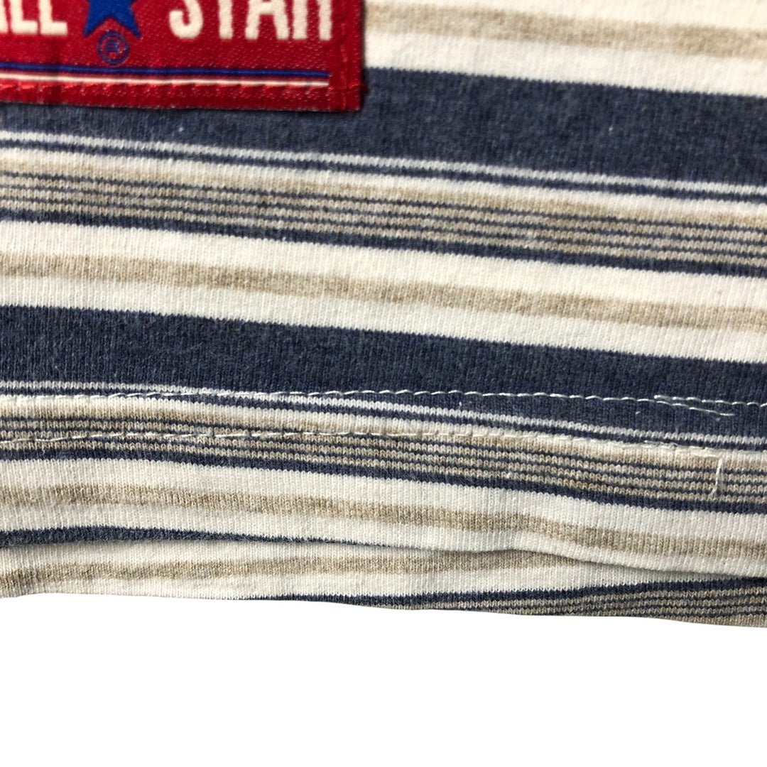 ALL STAR Multi-Border T-Shirt, Men's Size M unclear pale white type Vintage Second Hand