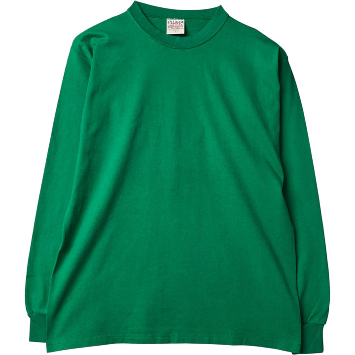 90'S Pluma long-sleeved T-shirt, Made in USA, Men's Size Medium, Vintage cotton green type Vintage Second Hand