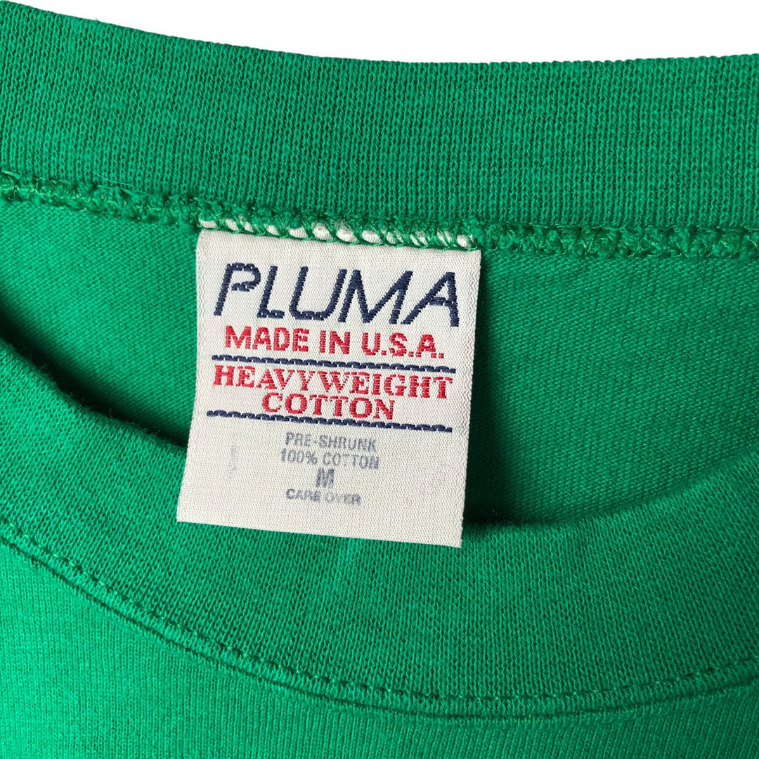 90'S Pluma long-sleeved T-shirt, Made in USA, Men's Size Medium, Vintage cotton green type Vintage Second Hand