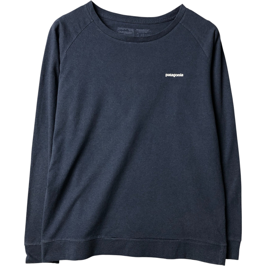 Patagonia Regular Fit Long Sleeve T-Shirt (Men's Size Medium) 38432FA19 polyester navy blue type Vintage Second Hand