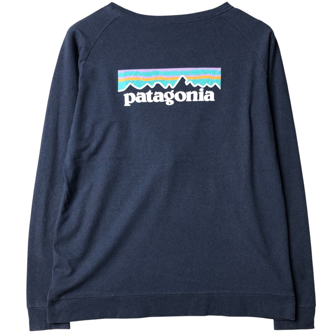 Patagonia Regular Fit Long Sleeve T-Shirt (Men's Size Medium) 38432FA19 polyester navy blue type Vintage Second Hand