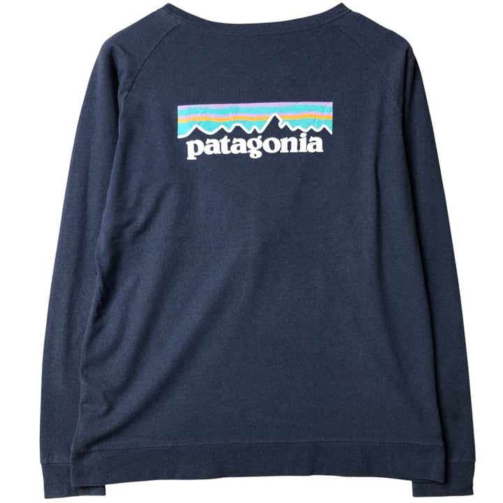Patagonia Regular Fit Long Sleeve T-Shirt (Men's Size Medium) 38432FA19 polyester navy blue type Vintage Second Hand