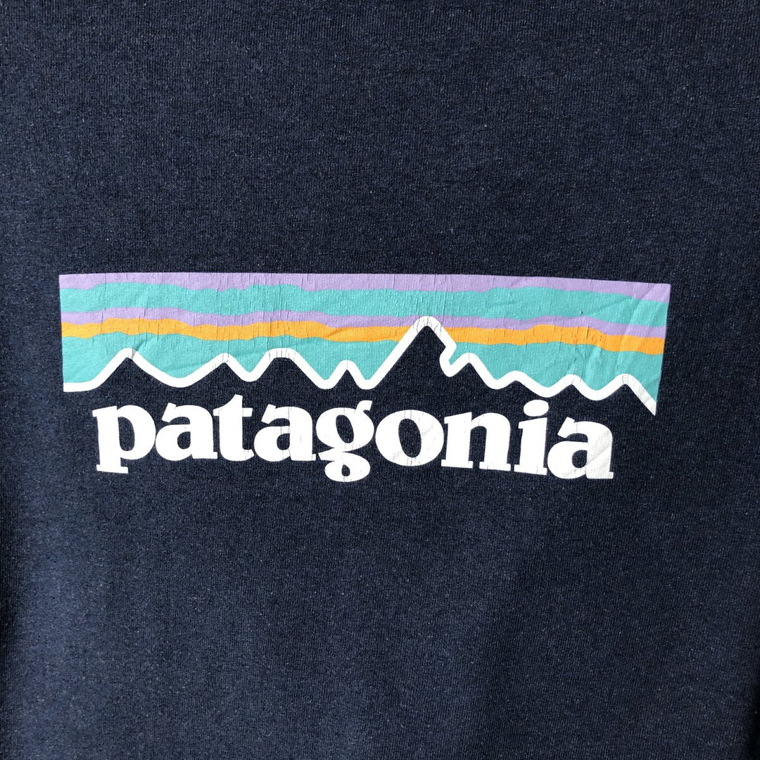 Patagonia Regular Fit Long Sleeve T-Shirt (Men's Size Medium) 38432FA19 polyester navy blue type Vintage Second Hand