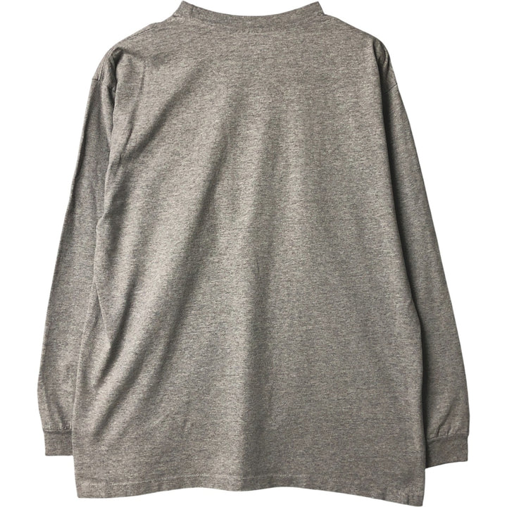 Jansport Sullivan College Long Sleeve T-Shirt, Made in USA, Men's Size Large, Vintage cotton gray type Vintage Second Hand