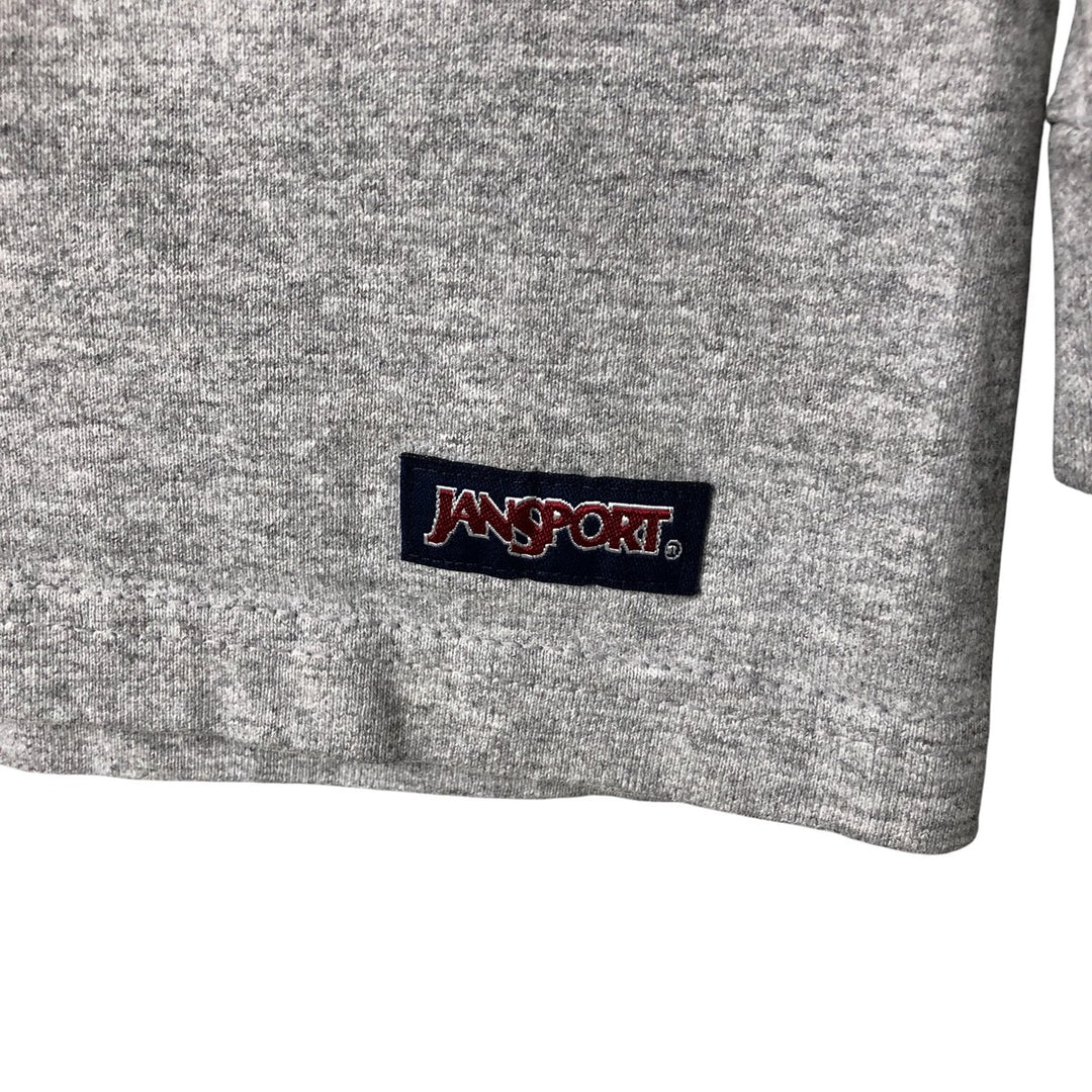 Jansport Sullivan College Long Sleeve T-Shirt, Made in USA, Men's Size Large, Vintage cotton gray type Vintage Second Hand