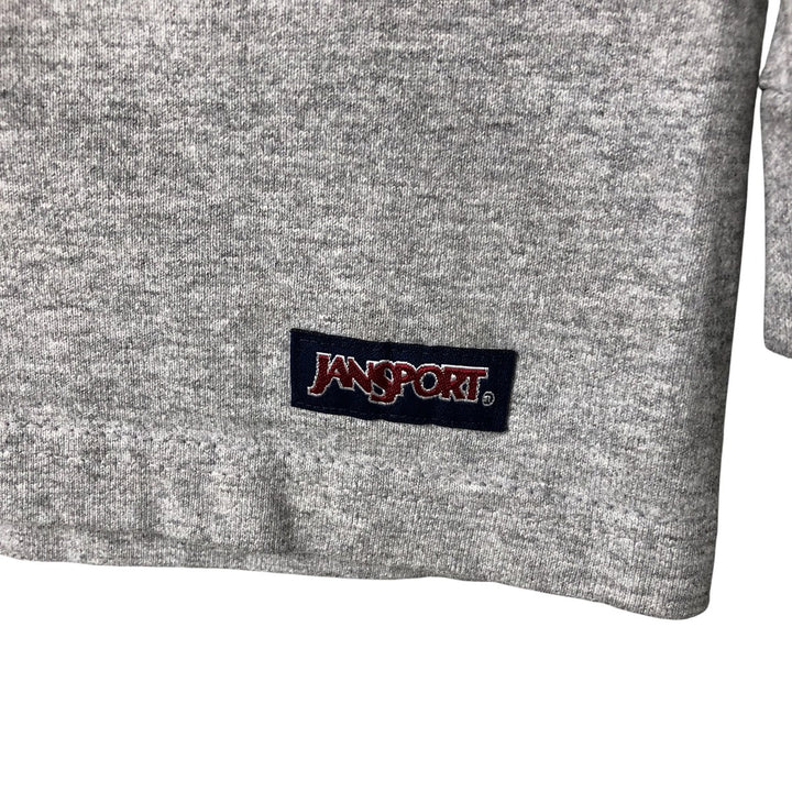 Jansport Sullivan College Long Sleeve T-Shirt, Made in USA, Men's Size Large, Vintage cotton gray type Vintage Second Hand