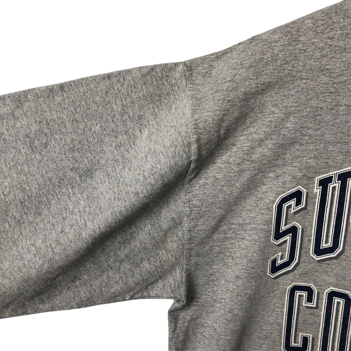 Jansport Sullivan College Long Sleeve T-Shirt, Made in USA, Men's Size Large, Vintage cotton gray type Vintage Second Hand