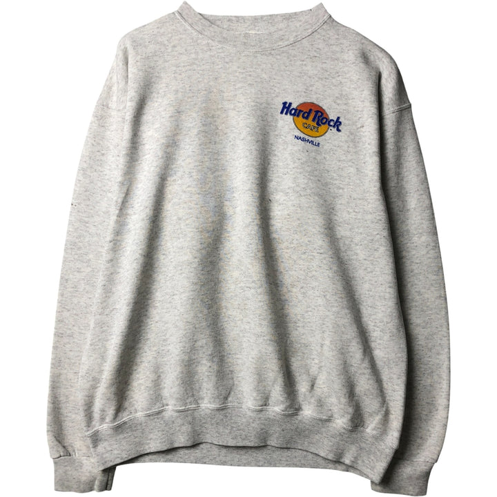 90'S Hard Rock Cafe Advertising Sweatshirt, Made in USA, Men's Size L unclear gray type Vintage Second Hand
