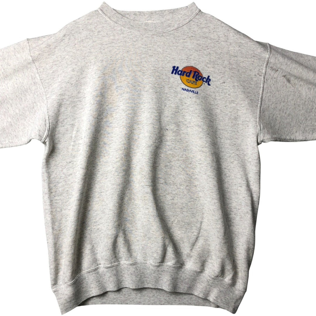 90'S Hard Rock Cafe Advertising Sweatshirt, Made in USA, Men's Size L unclear gray type Vintage Second Hand
