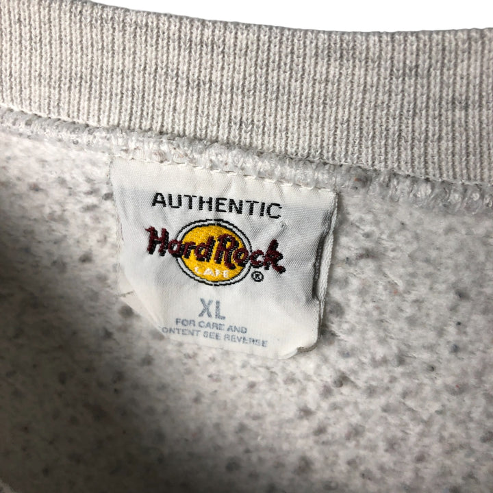 90'S Hard Rock Cafe Advertising Sweatshirt, Men's, Size XL, Vintage cotton gray type Vintage Second Hand
