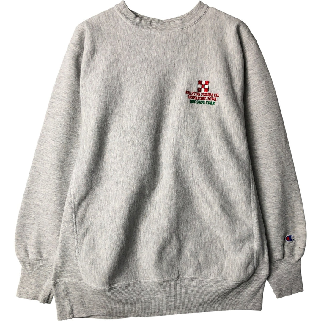 90'S Champion Reverse Weave Sweatshirt, Men's XL, Vintage cotton gray type Vintage Second Hand