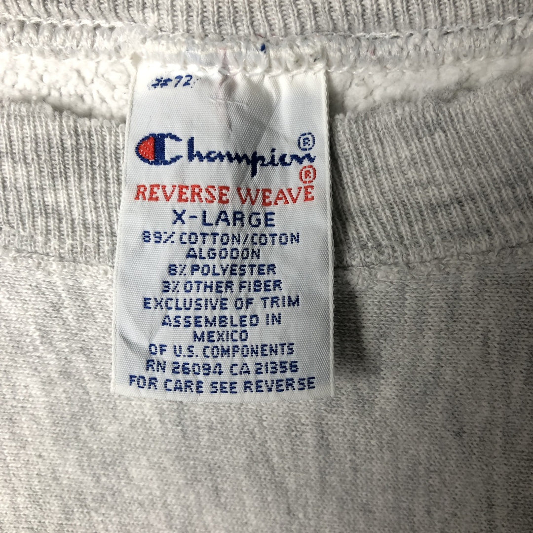 90'S Champion Reverse Weave Sweatshirt, Men's XL, Vintage cotton gray type Vintage Second Hand
