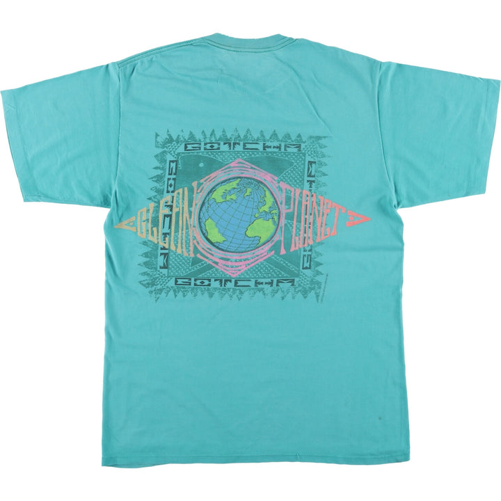GOTCHA Surf Skate T-shirt, Men's Size M unclear Emerald green Vintage Second Hand