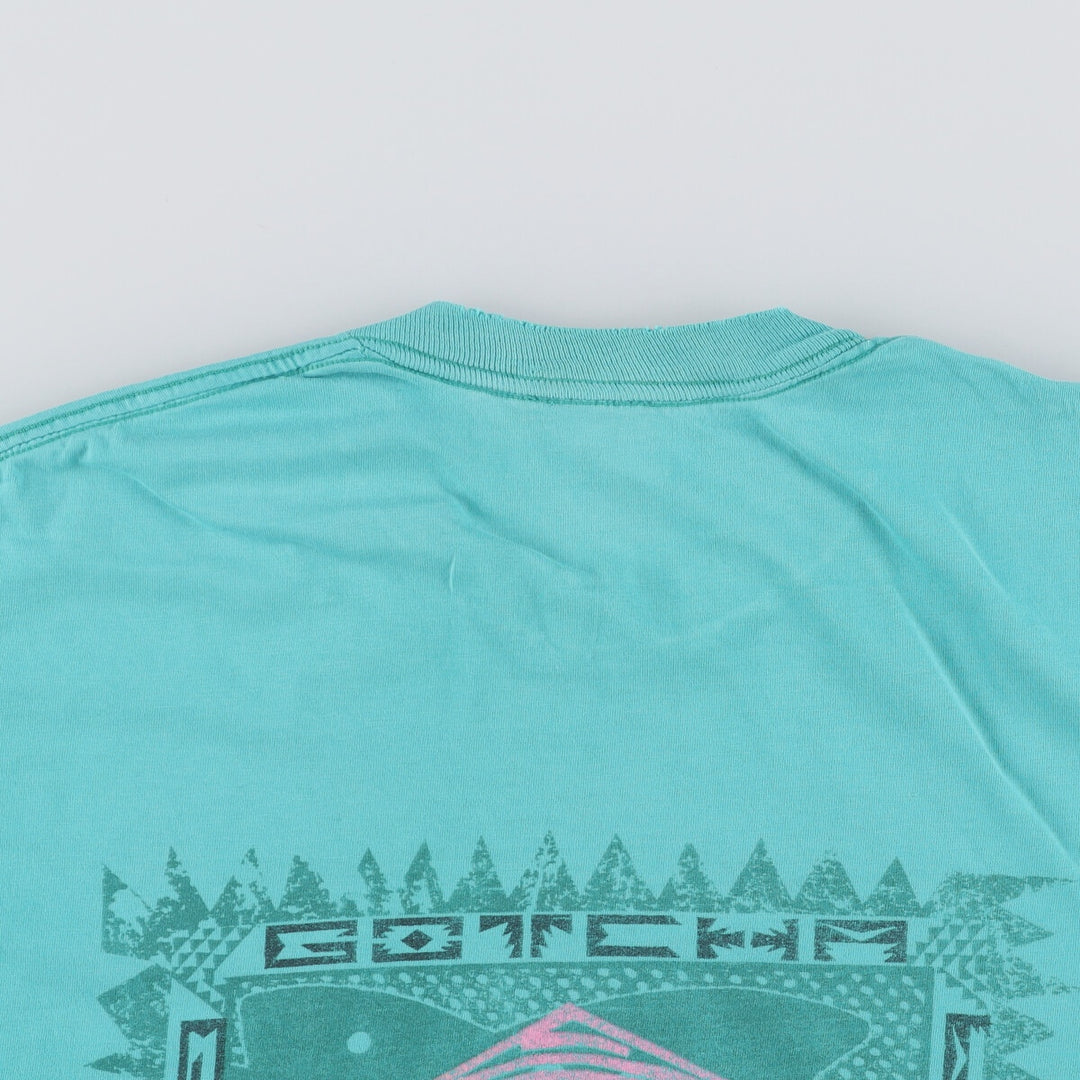 GOTCHA Surf Skate T-shirt, Men's Size M unclear Emerald green Vintage Second Hand