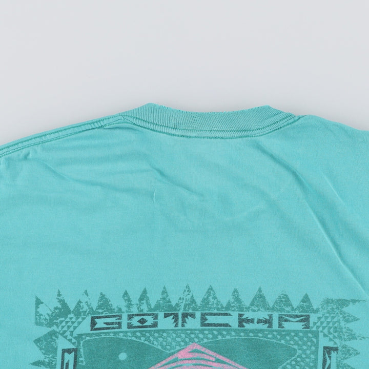 GOTCHA Surf Skate T-shirt, Men's Size M unclear Emerald green Vintage Second Hand