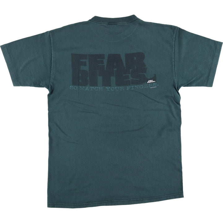 90'S NO FEAR surf skate T-shirt made in USA, men's size L, vintage cotton Green type dark green Vintage Second Hand