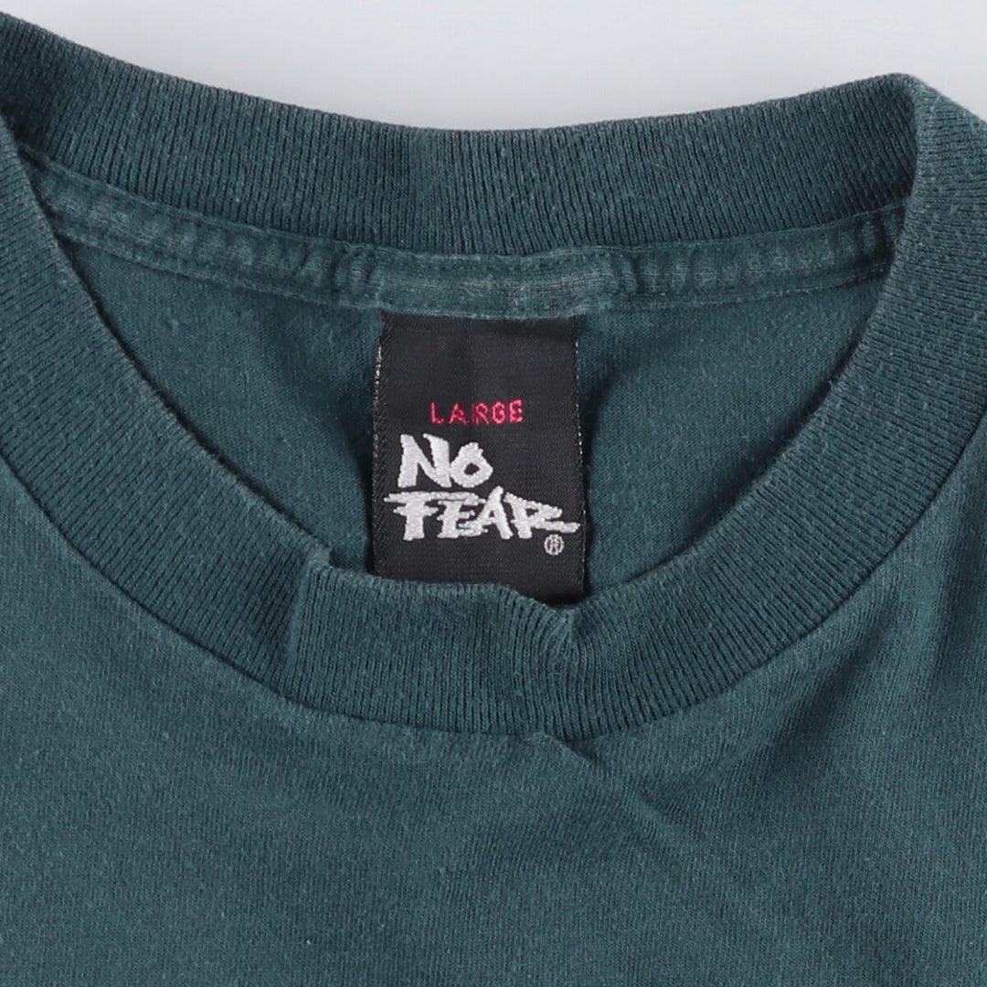 90'S NO FEAR surf skate T-shirt made in USA, men's size L, vintage cotton Green type dark green Vintage Second Hand