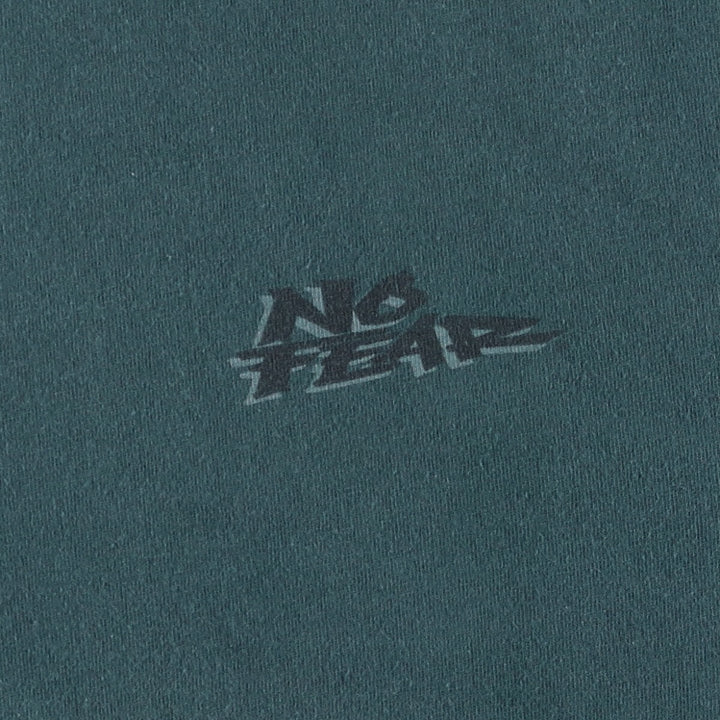 90'S NO FEAR surf skate T-shirt made in USA, men's size L, vintage cotton Green type dark green Vintage Second Hand