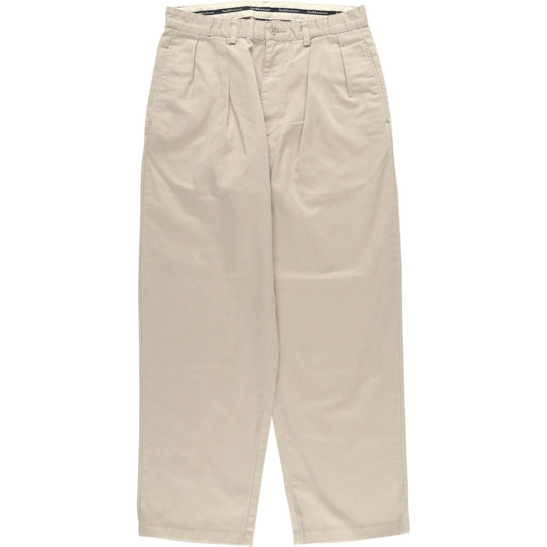 Ralph Lauren Polo Ralph Lauren Two-pleat Chino Pants Men's W30 cotton Beige type Vintage Second Hand