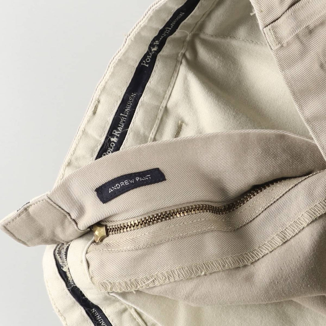 Ralph Lauren Polo Ralph Lauren Two-pleat Chino Pants Men's W30 cotton Beige type Vintage Second Hand
