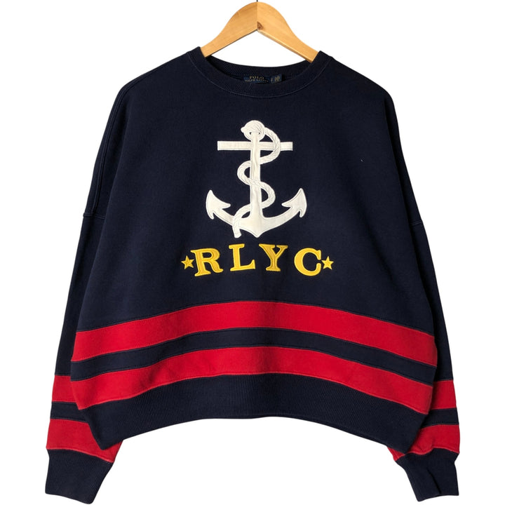 Ralph Lauren POLO RALPH LAUREN sweatshirt, men's size S cotton navy blue type Vintage Second Hand