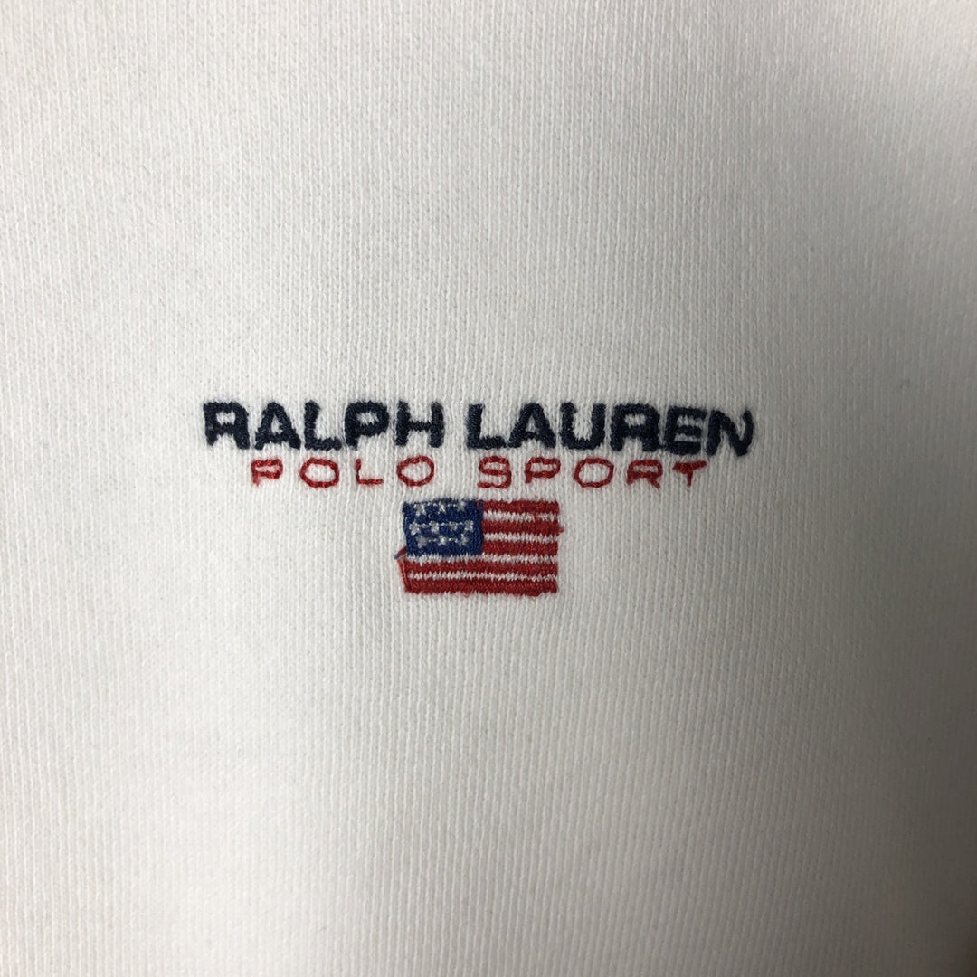 Ralph Lauren POLO SPORT One-Point Logo Sweatshirt, Men's Size L cotton white type Vintage Second Hand