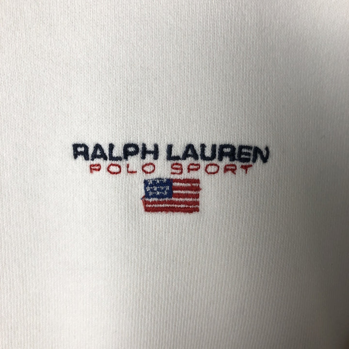Ralph Lauren POLO SPORT One-Point Logo Sweatshirt, Men's Size L cotton white type Vintage Second Hand