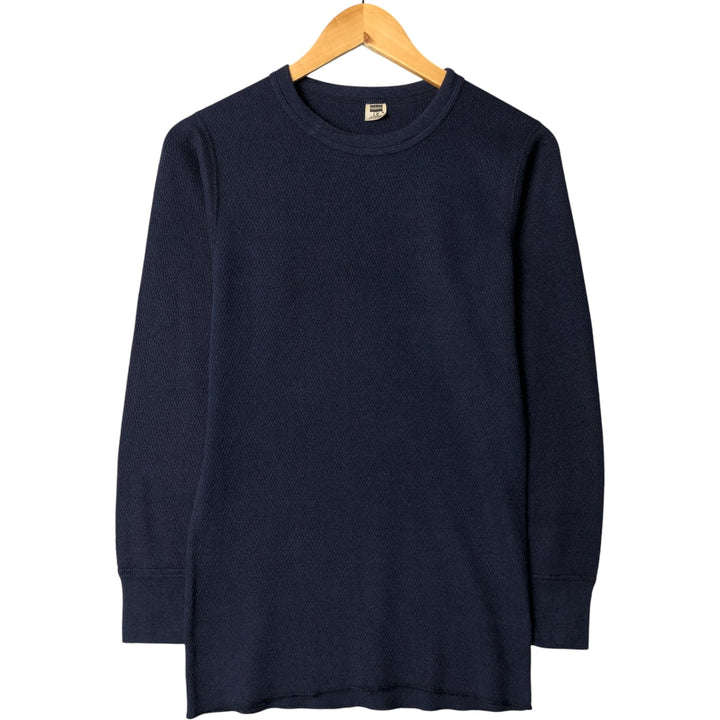 Vintage 1970'S Hanes Thermal Long T-shirt, Honeycomb, Men's Size L cotton navy blue type Vintage Second Hand