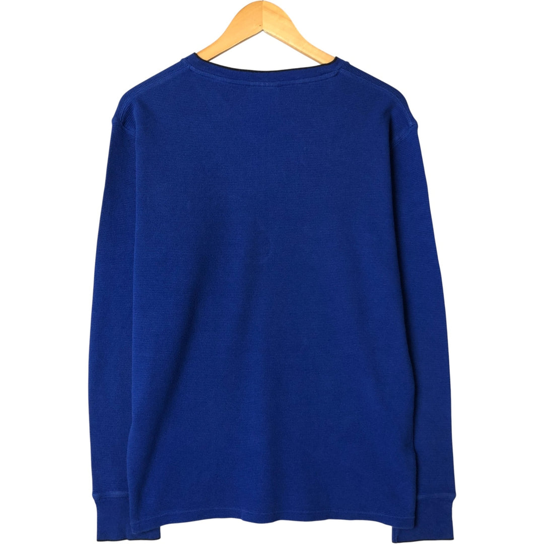 Ralph Lauren POLO RALPH LAUREN SLEEPWEAR V-neck thermal long sleeve T-shirt waffle men's L size cotton blue type Vintage Second Hand