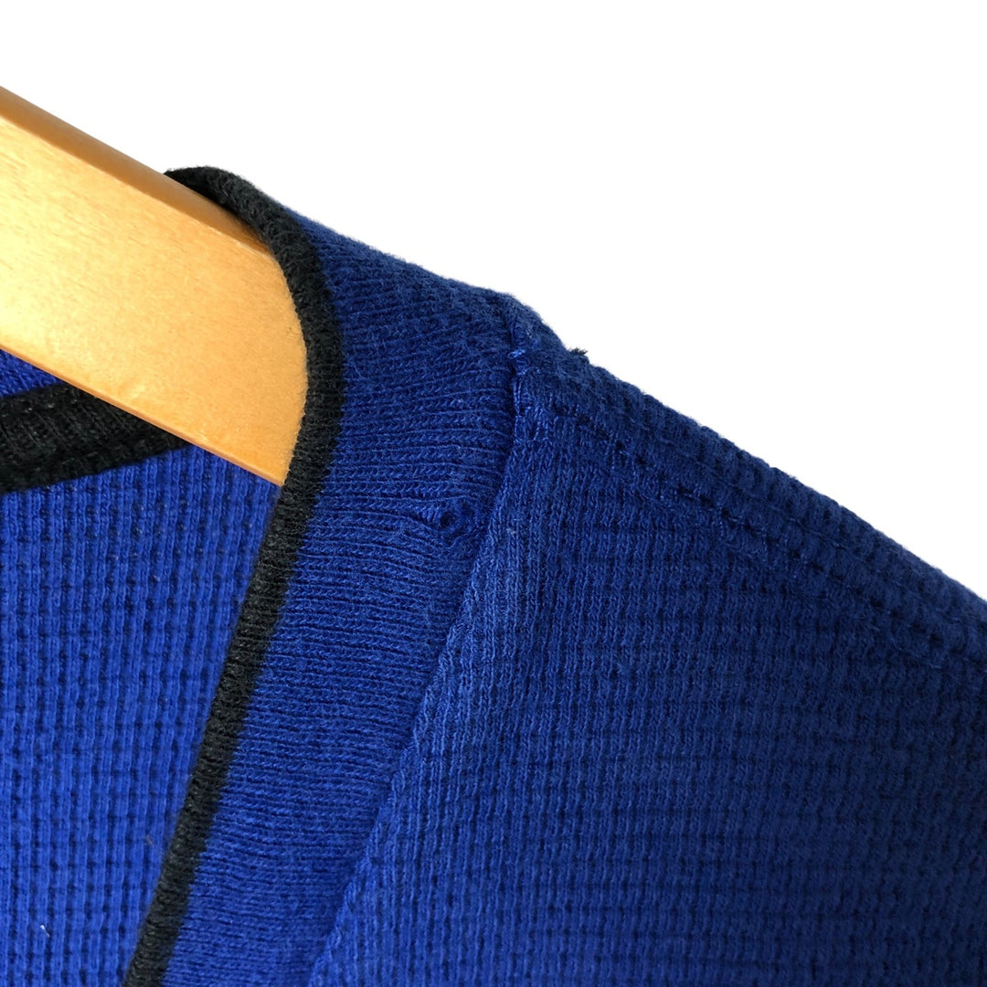 Ralph Lauren POLO RALPH LAUREN SLEEPWEAR V-neck thermal long sleeve T-shirt waffle men's L size cotton blue type Vintage Second Hand