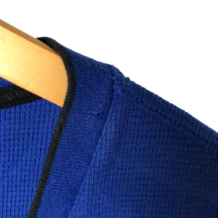 Ralph Lauren POLO RALPH LAUREN SLEEPWEAR V-neck thermal long sleeve T-shirt waffle men's L size cotton blue type Vintage Second Hand