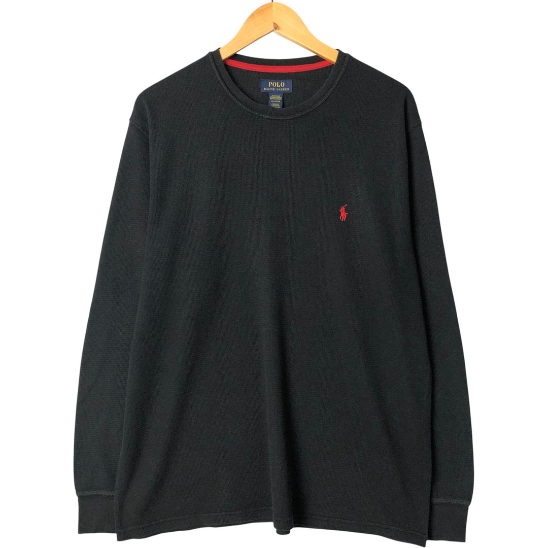 Ralph Lauren POLO RALPH LAUREN SLEEPWEAR Thermal Long T-shirt Honeycomb Men's XL cotton black type Vintage Second Hand