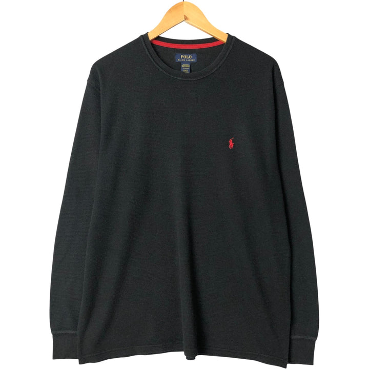 Ralph Lauren POLO RALPH LAUREN SLEEPWEAR Thermal Long T-shirt Honeycomb Men's XL cotton black type Vintage Second Hand