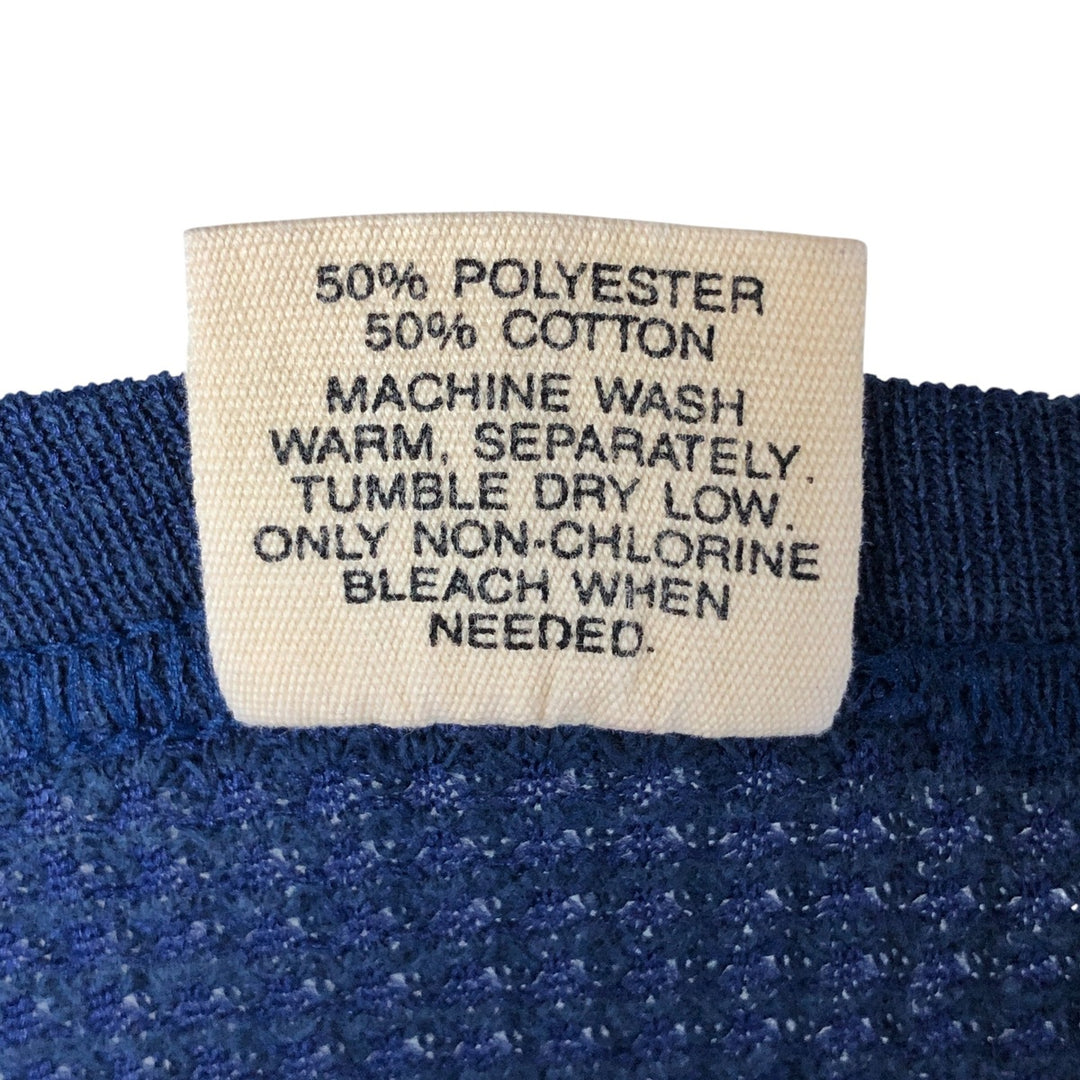 NORTHWEST Thermal Long T-Shirt, Waffle, Made in USA, Men's Size L cotton navy blue type Vintage Second Hand