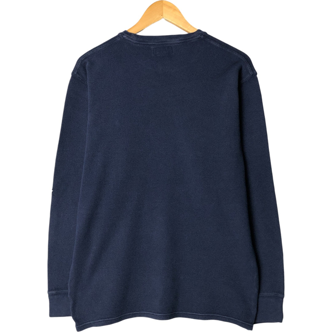 Ralph Lauren POLO RALPH LAUREN Thermal Long T-shirt Waffle Men's XL cotton navy blue type Vintage Second Hand