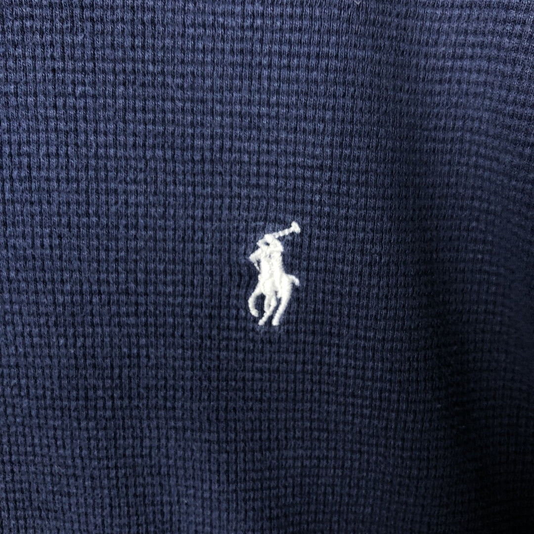 Ralph Lauren POLO RALPH LAUREN Thermal Long T-shirt Waffle Men's XL cotton navy blue type Vintage Second Hand