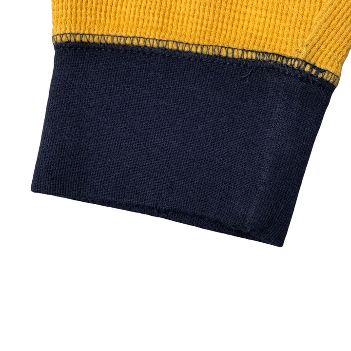 Ralph Lauren POLO RALPH LAUREN SLEEPWEAR Striped Pattern Thermal Long T-Shirt, Waffle, Men's XXL cotton yellow type Vintage Second Hand