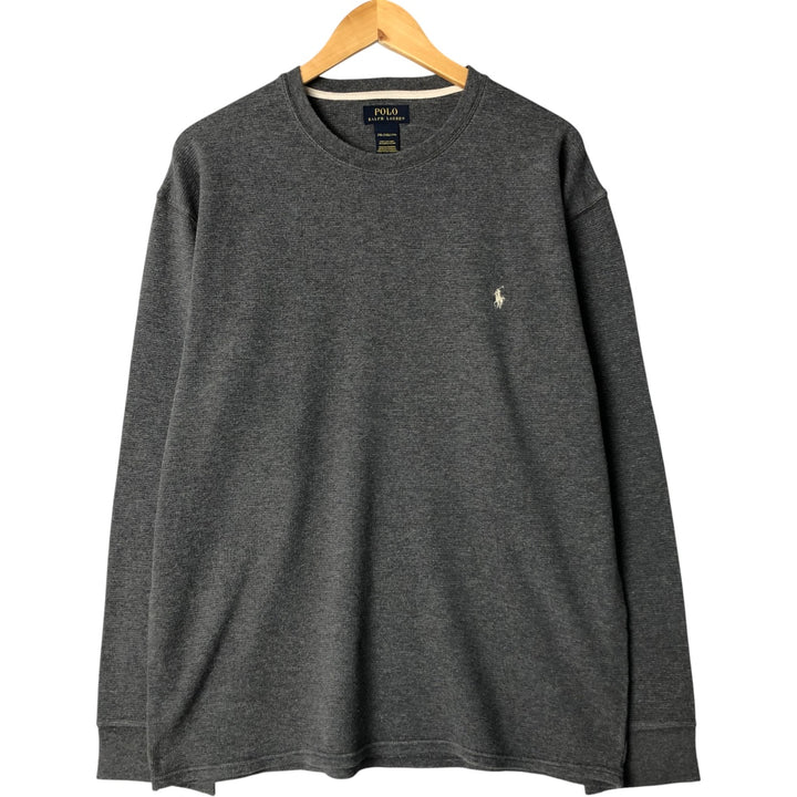 Ralph Lauren POLO RALPH LAUREN Thermal Long T-shirt Waffle Men's XXL cotton Charcoal Vintage Second Hand