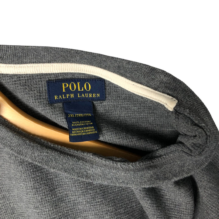 Ralph Lauren POLO RALPH LAUREN Thermal Long T-shirt Waffle Men's XXL cotton Charcoal Vintage Second Hand