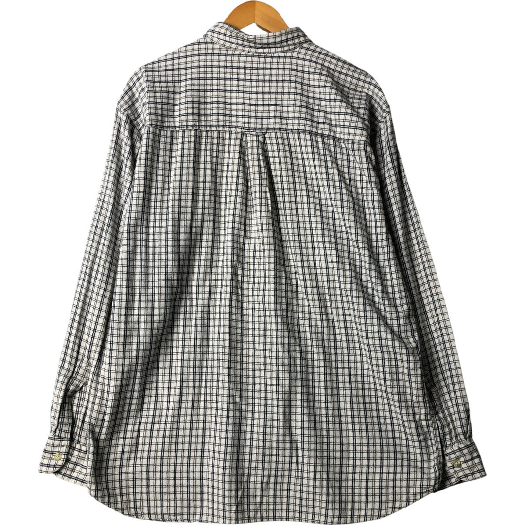 Ralph Lauren CHAPS long-sleeved button-down light flannel check shirt, men's size L cotton black type Vintage Second Hand