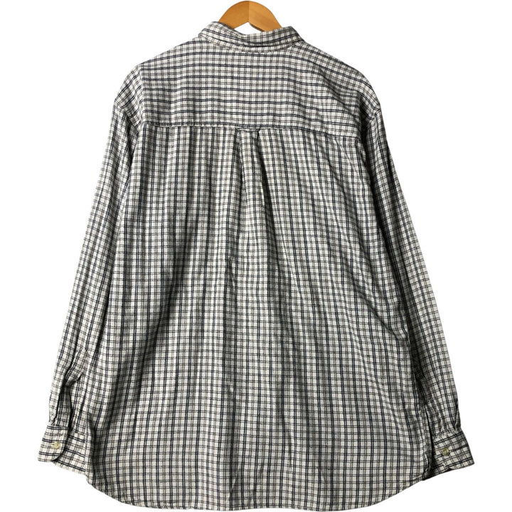 Ralph Lauren CHAPS long-sleeved button-down light flannel check shirt, men's size L cotton black type Vintage Second Hand