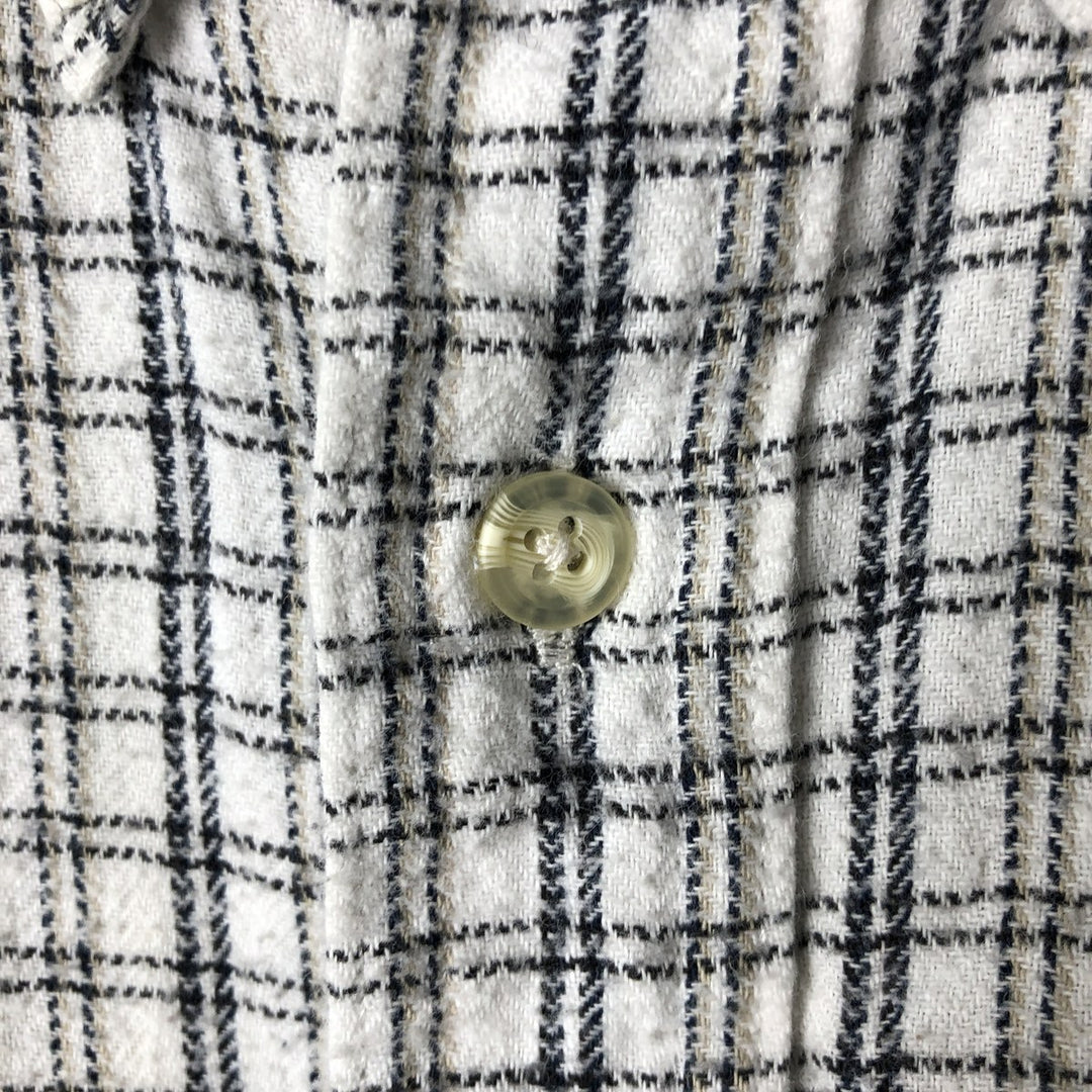 Ralph Lauren CHAPS long-sleeved button-down light flannel check shirt, men's size L cotton black type Vintage Second Hand