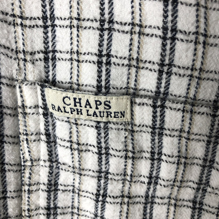Ralph Lauren CHAPS long-sleeved button-down light flannel check shirt, men's size L cotton black type Vintage Second Hand
