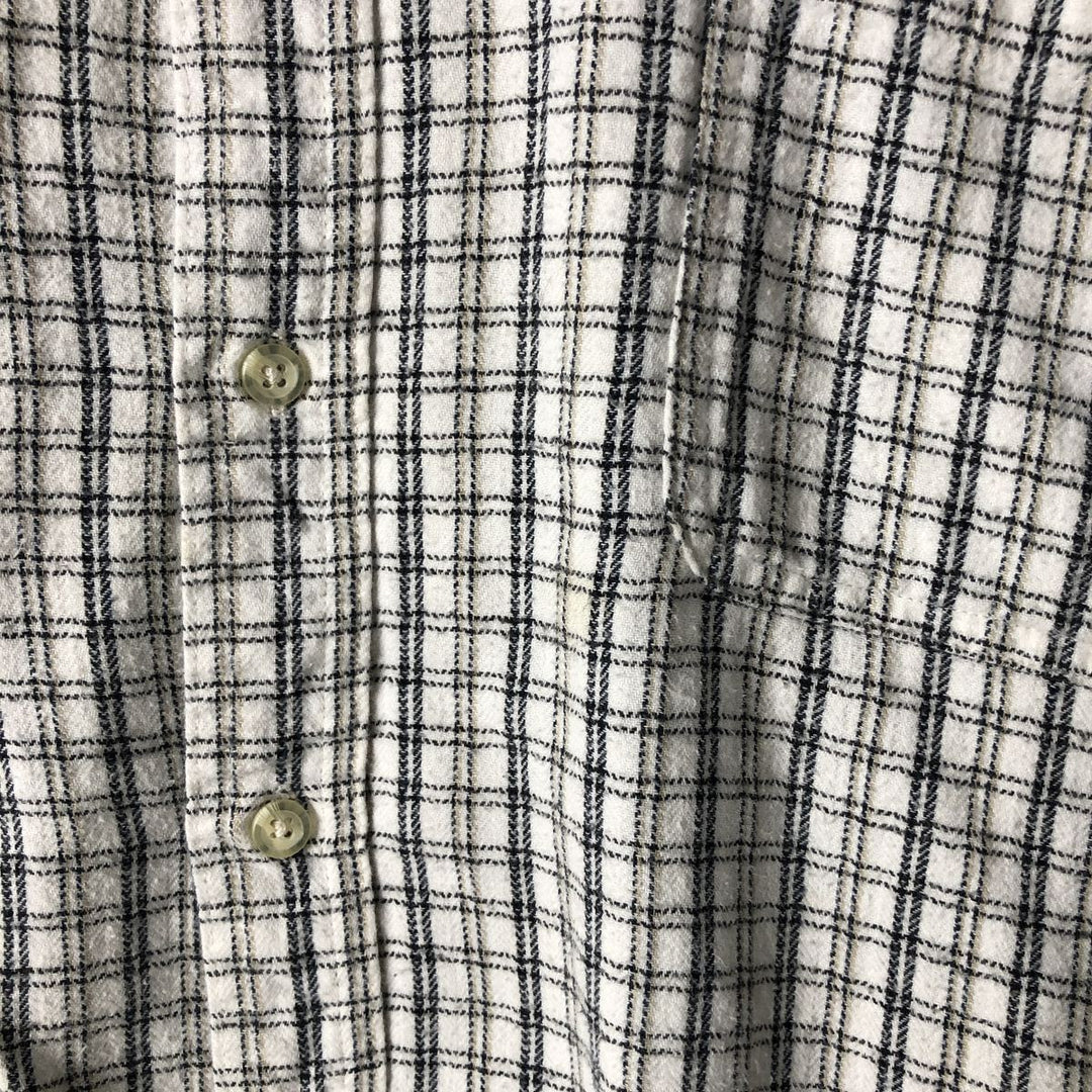 Ralph Lauren CHAPS long-sleeved button-down light flannel check shirt, men's size L cotton black type Vintage Second Hand