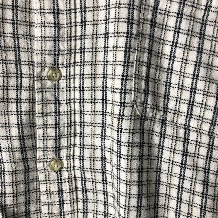 Ralph Lauren CHAPS long-sleeved button-down light flannel check shirt, men's size L cotton black type Vintage Second Hand