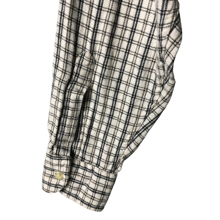 Ralph Lauren CHAPS long-sleeved button-down light flannel check shirt, men's size L cotton black type Vintage Second Hand